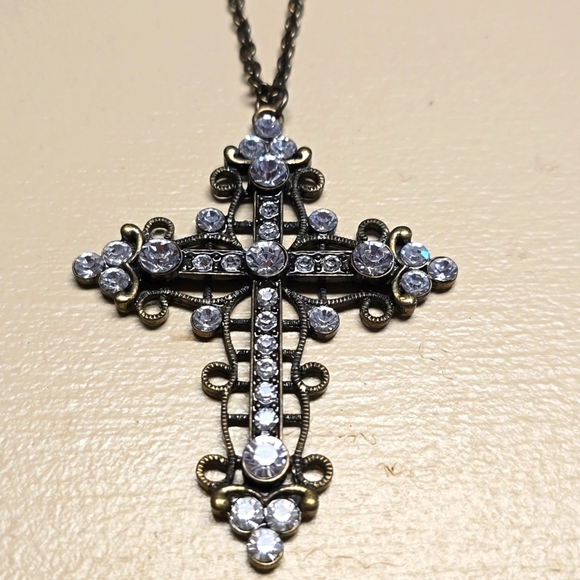 Accessories - Rhinestone Cross Necklace